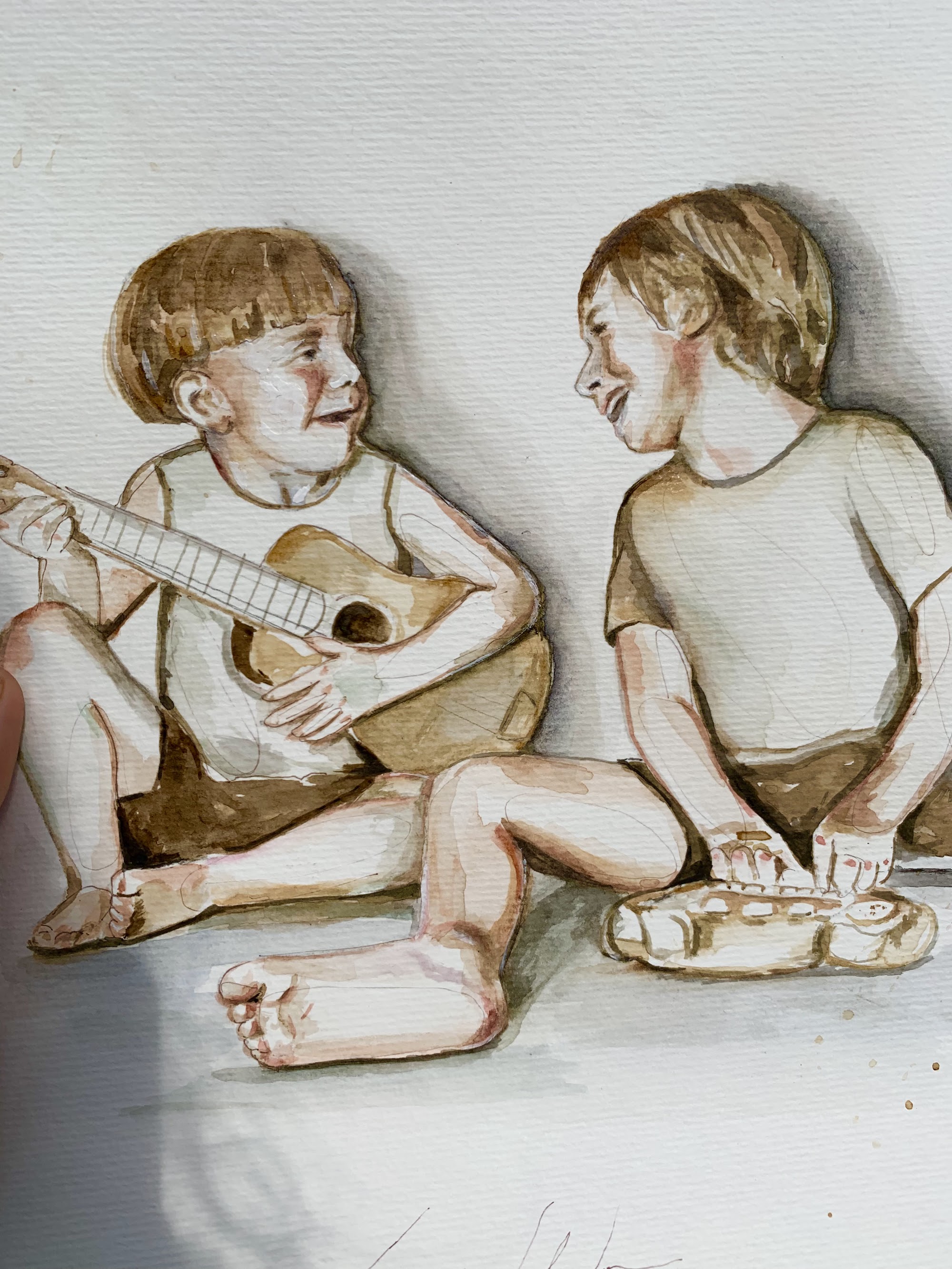 Cena pintada à mão
